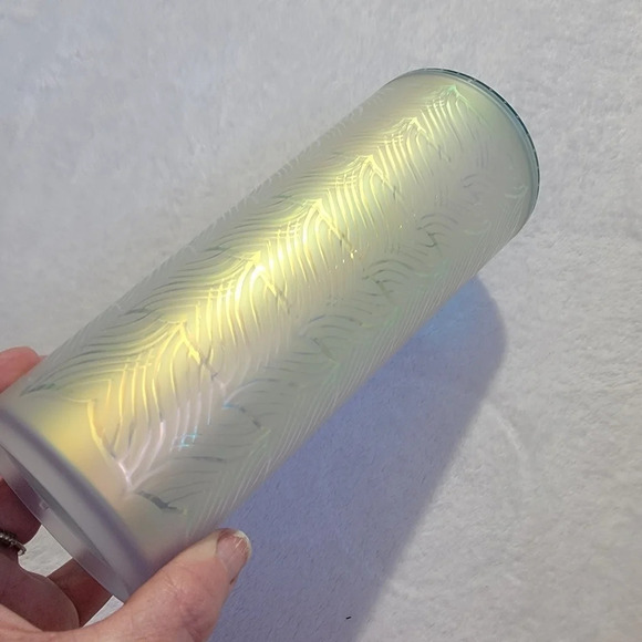 Starbucks 2021 Iridescent Mermaid Tail 24 Oz. Cold Cup Tumbler Teal Lid Straw - Picture 5 of 7